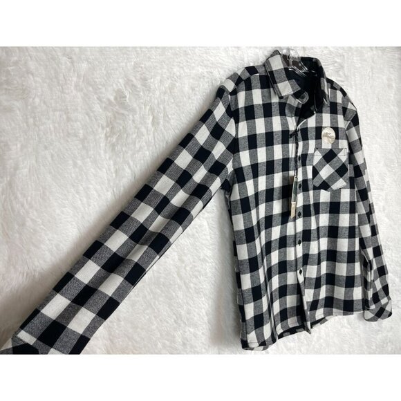 NWT Nomad Small Black White Buffalo Plaid Thermal Lined Button Down Shirt LS - Picture 2 of 7